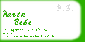 marta beke business card